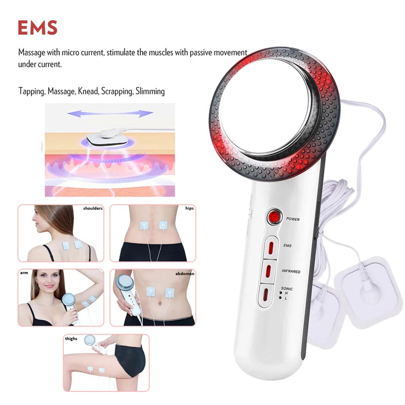 Ultrasonic Cavitation LED EMS Slimming Fat Burner Body Anti-Cellulite Massager Infrared Ultrasound Weight Loss Machine