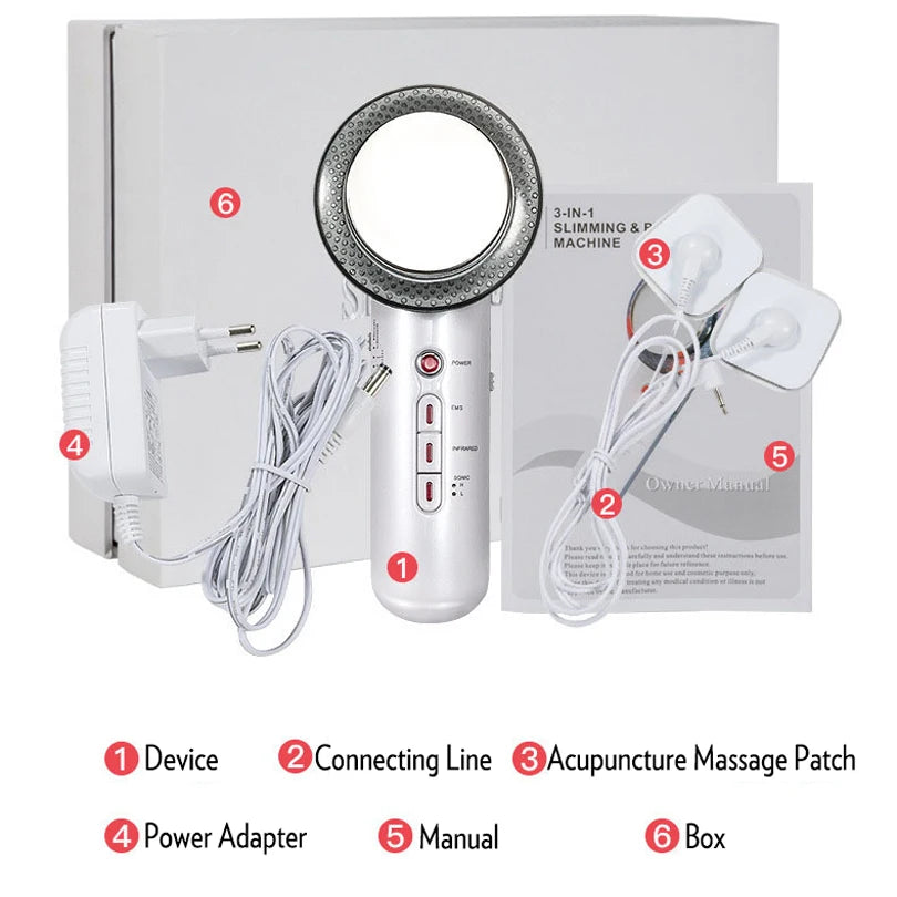 Ultrasonic Cavitation LED EMS Slimming Fat Burner Body Anti-Cellulite Massager Infrared Ultrasound Weight Loss Machine